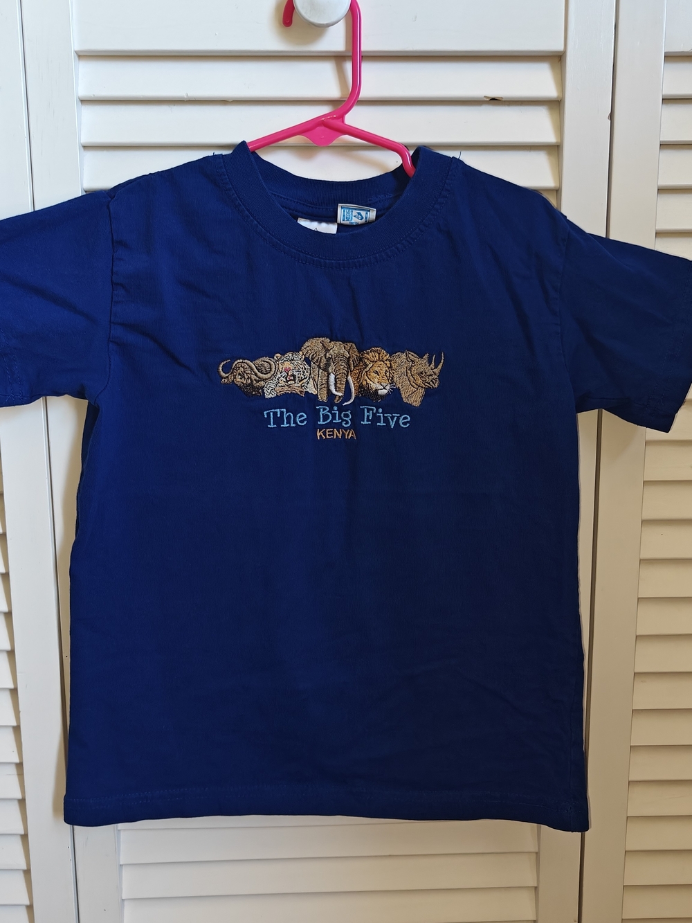 Vintage Kenya Embroidered Graphic of "The Big Five" Animals 4-6y